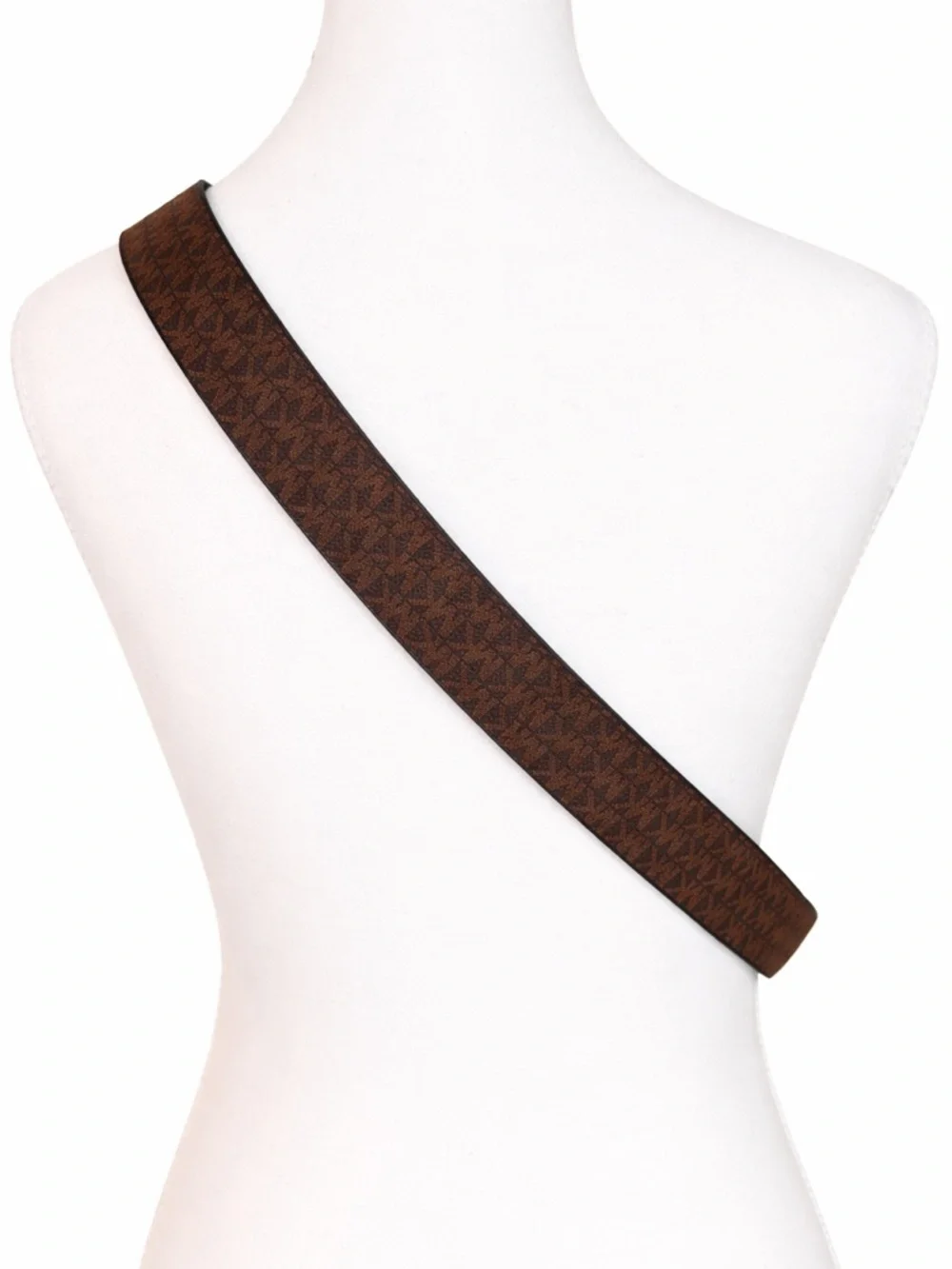 Michael Kors Reversible MK Monogram Belt Black Brown Silver Buckle XL NWT